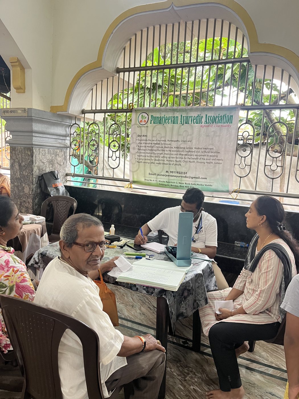 A consultation in progress at one of our community health camps